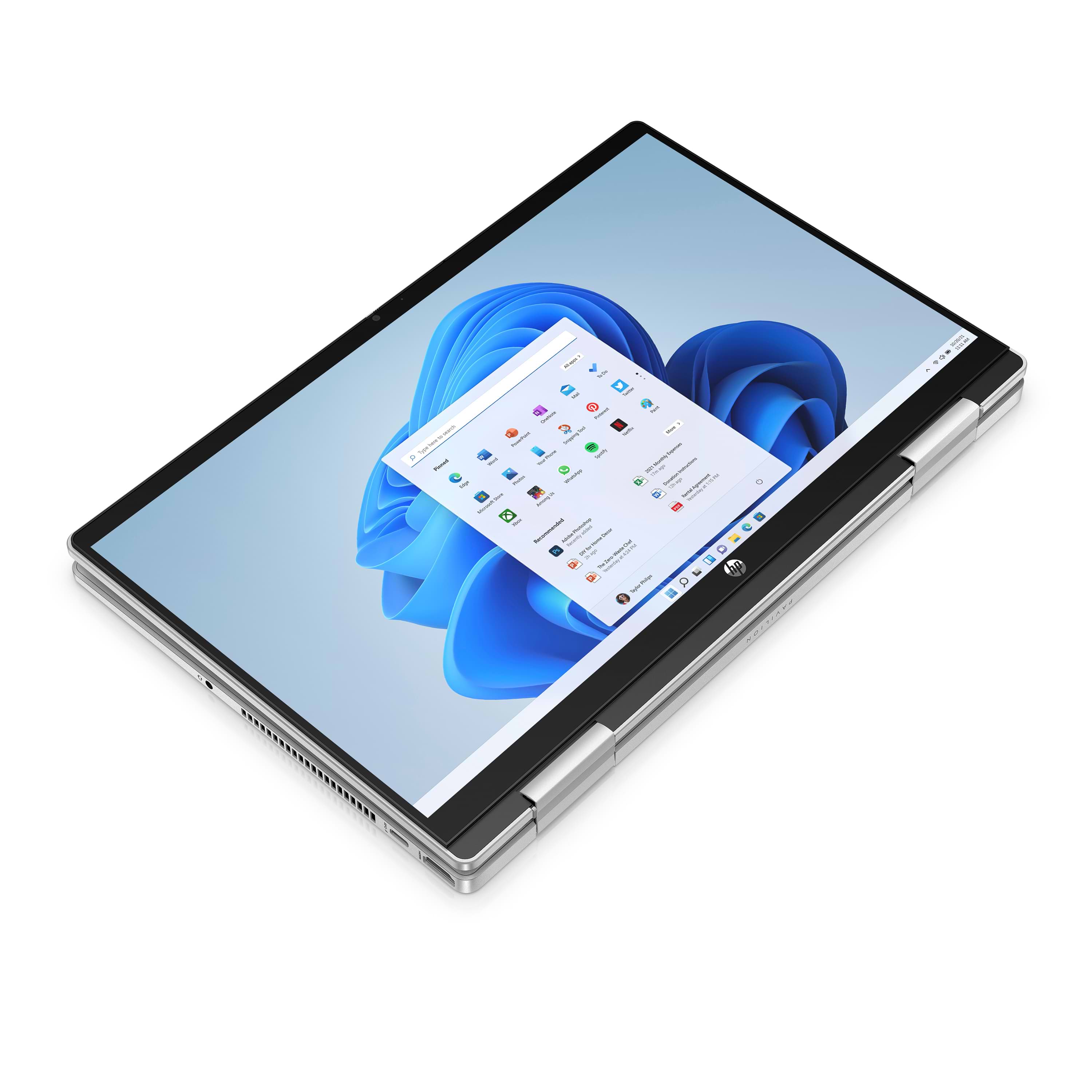 מחשב נייד עם מסך מגע HP Pavilion x360 Convertible 14-ek1005nj / 7Z557EA Core i7-1355U 512GB SSD 16GB RAM Windows 11 Home - צבע כסף שלוש שנות אחריות ע