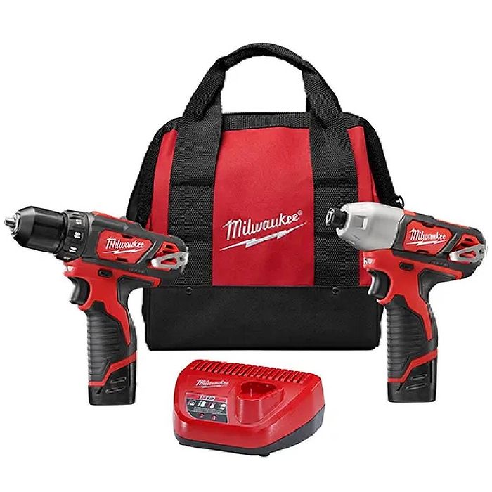 סט מברגות 12V עם 2 סוללות 1.5AH ומטען 2494-22  MILWAUKEE