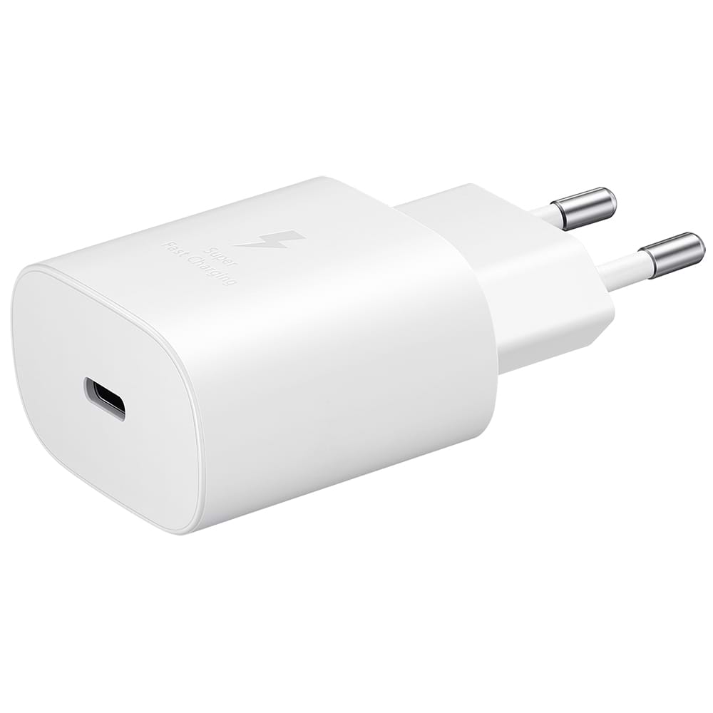 מטען קיר Samsung 25W תומך בטעינה מהירה USB Type C to USB Type C - צבע לבן שנה אחריות ע