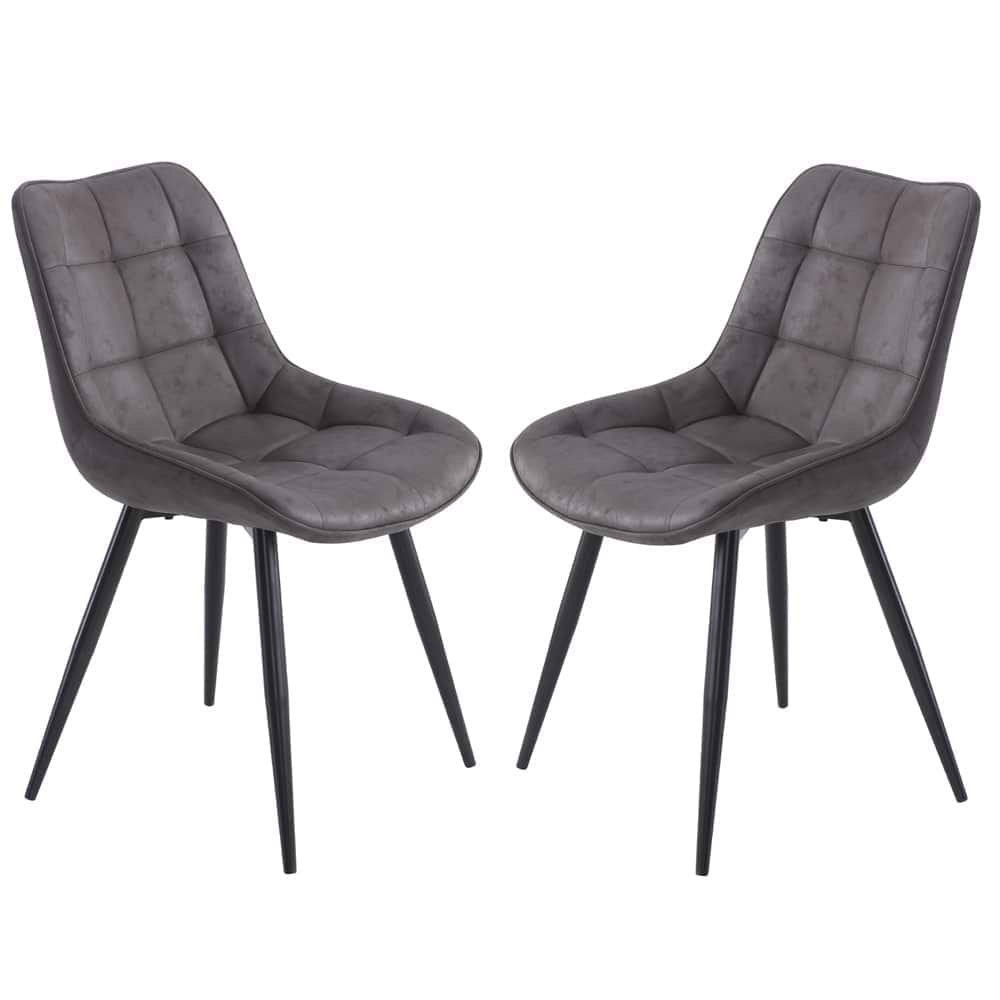 זוג כסאות אוכל גוון אפור אניס HOME DECOR