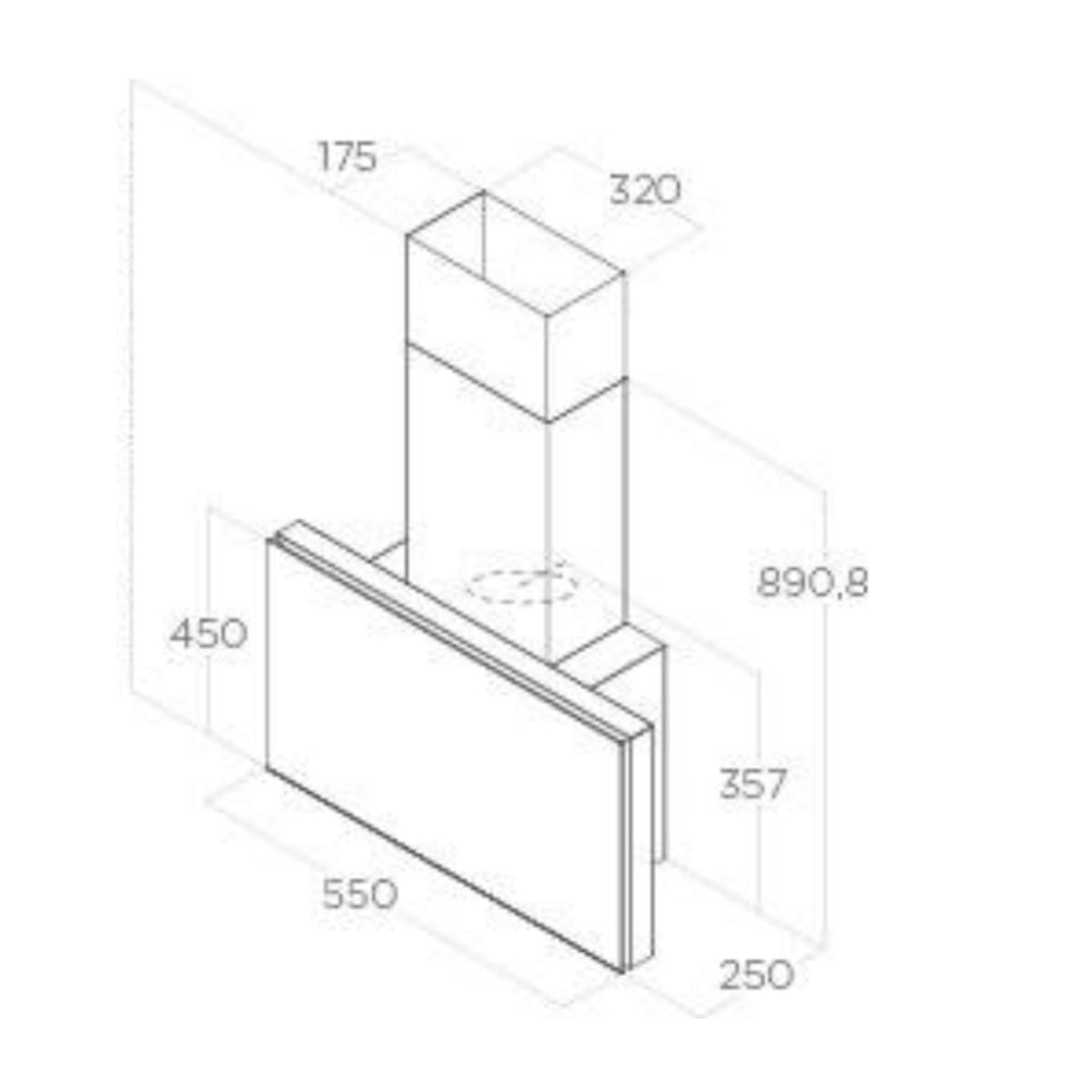 קולט אדים אליקה צמוד קיר שחור  PLAT-BLF80