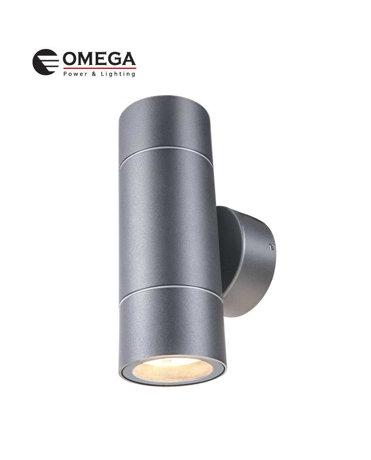 צ.קיר אפ/דאון LOTEM מ.מים 2XGU10 IP65 אפור OMEGA