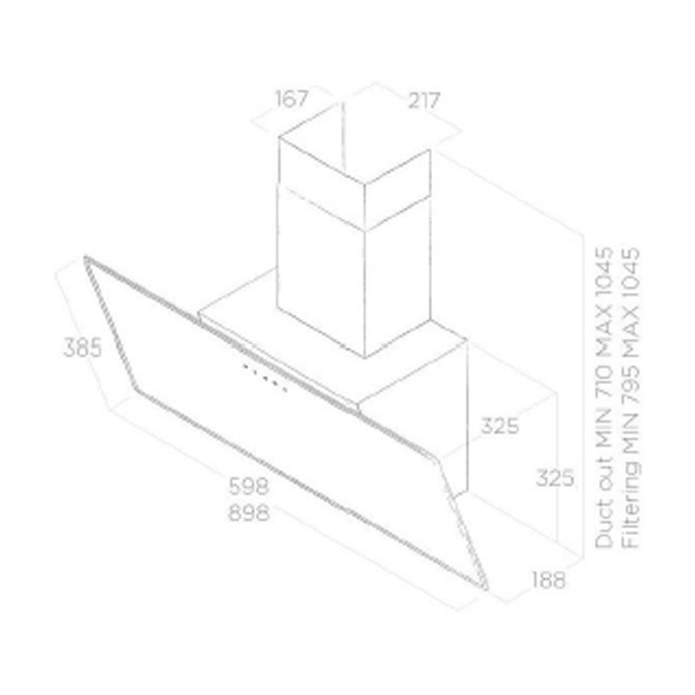 קולט אדים אליקה צמוד קיר  60 שחור SHIRE-BL-A60