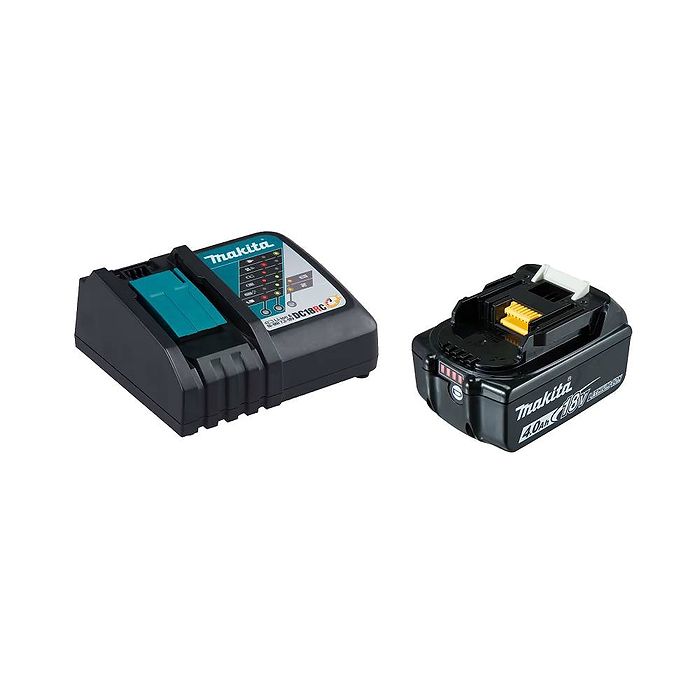 סט סוללה 18V 4Ah דגם BL1840 ומטען מהיר DC18RC מבית Makita