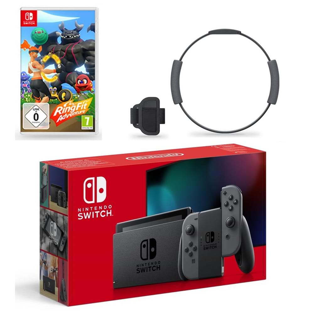 קונסולת משחק Nintendo Switch V2 Ring Fit Adventure Special Bundle - צבע שחור שנתיים אחריות ע