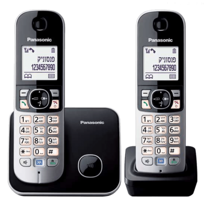 טלפון ברימאג Panasonic KX-TG6812 - צבע שחור שנתיים אחריות עי היבואן הרשמי