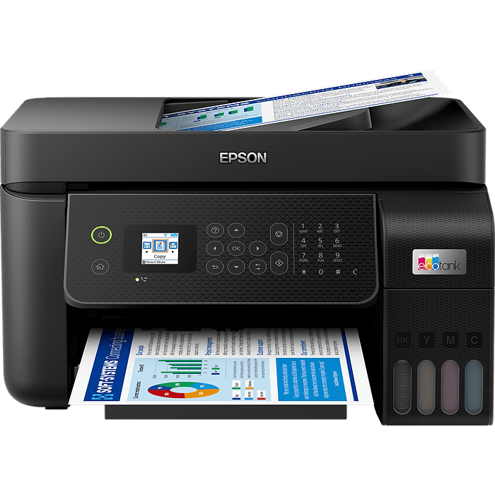 מדפסת אלחוטית 4 ב-1 עם פקס Epson EcoTank L5290 - צבע שחור שלוש שנות אחריות עי היבואן הרשמי