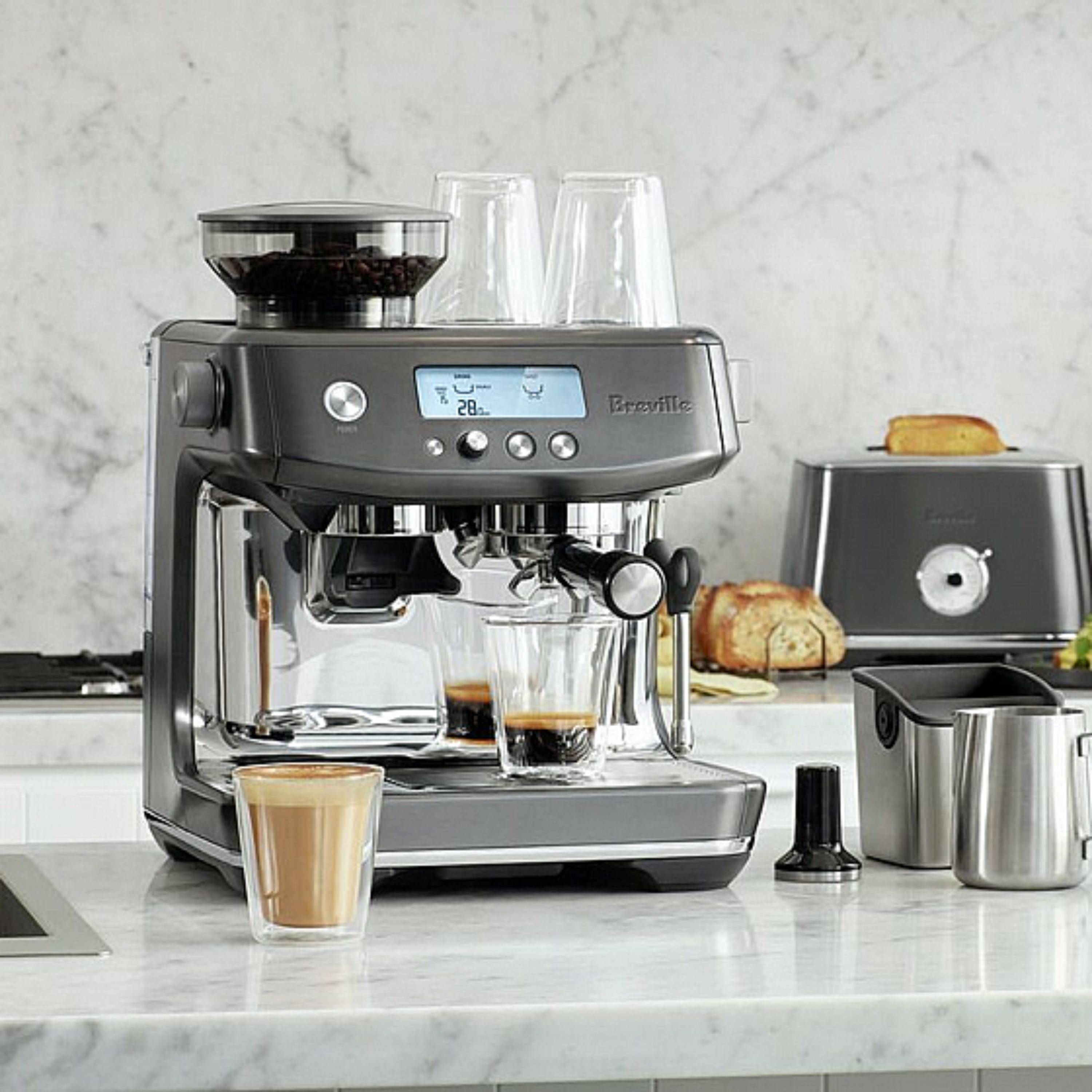 מכונת אספרסו משולבת מטחנת קפה Breville BES878BST - צבע נירוסטה מושחרת אחריות ע