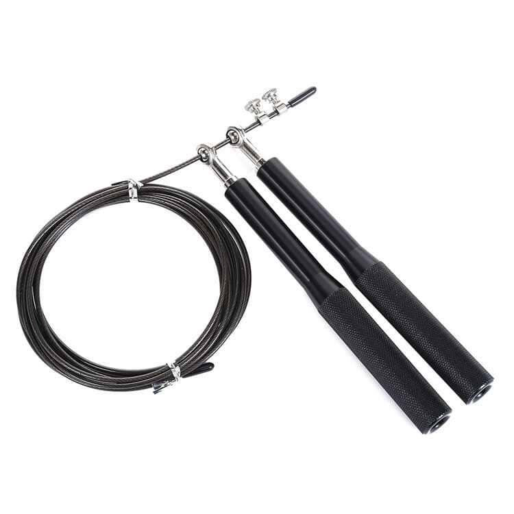חבל קפיצה מקצועי Speed Rope ידיות מתכת צבע שחור אור ספורט