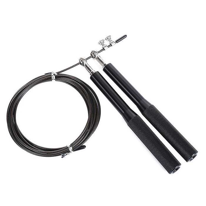 חבל קפיצה מקצועי Speed Rope ידיות מתכת צבע שחור אור ספורט