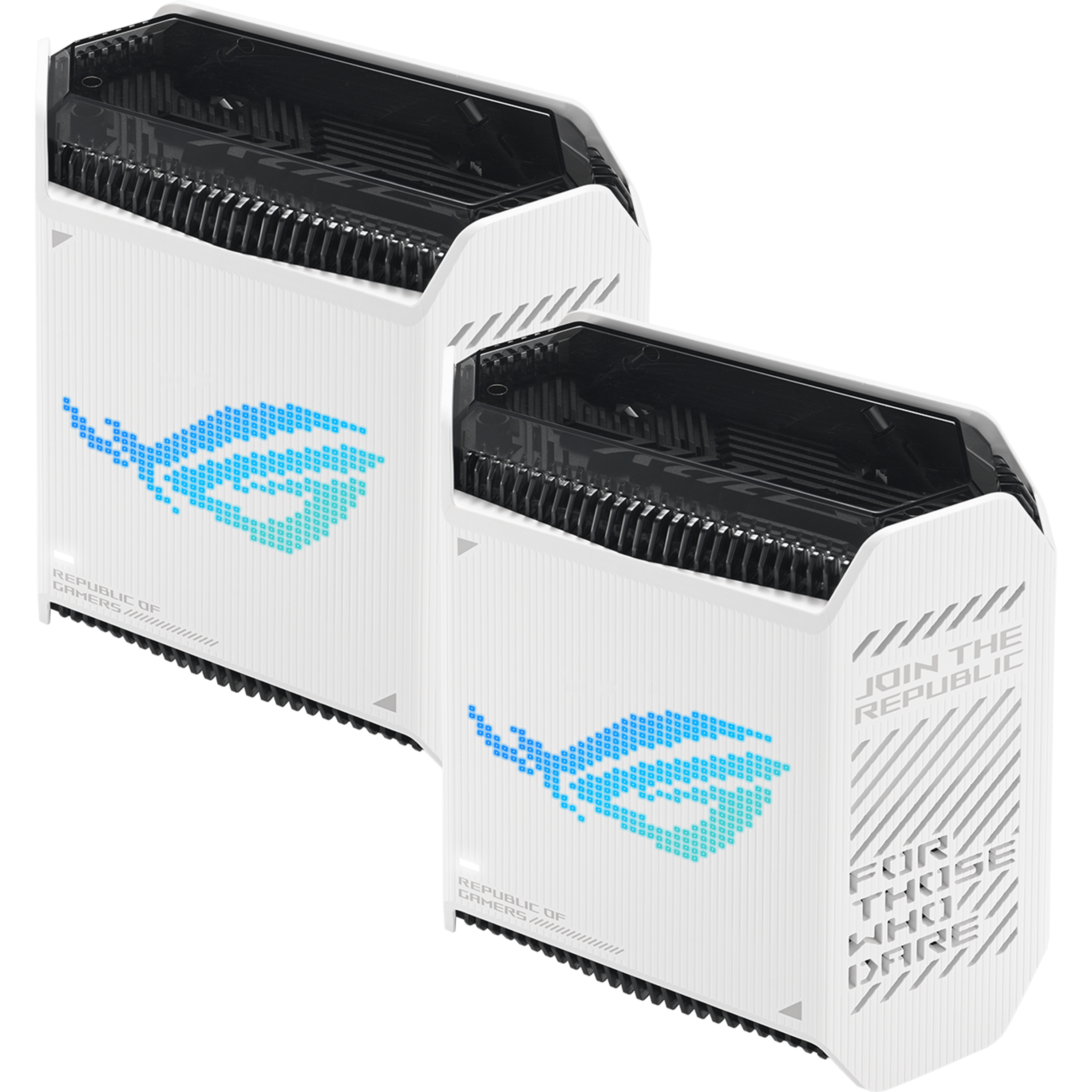 ראוטר גיימינג Asus ROG Rapture GT6 WiFi 6 שתי יחידות - צבע לבן שלוש שנות אחריות ע