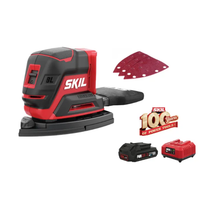 מלטשת מולטי יד אחת 20V Brushless + שק איסוף + סוללה 2.0Ah + מטען SKIL