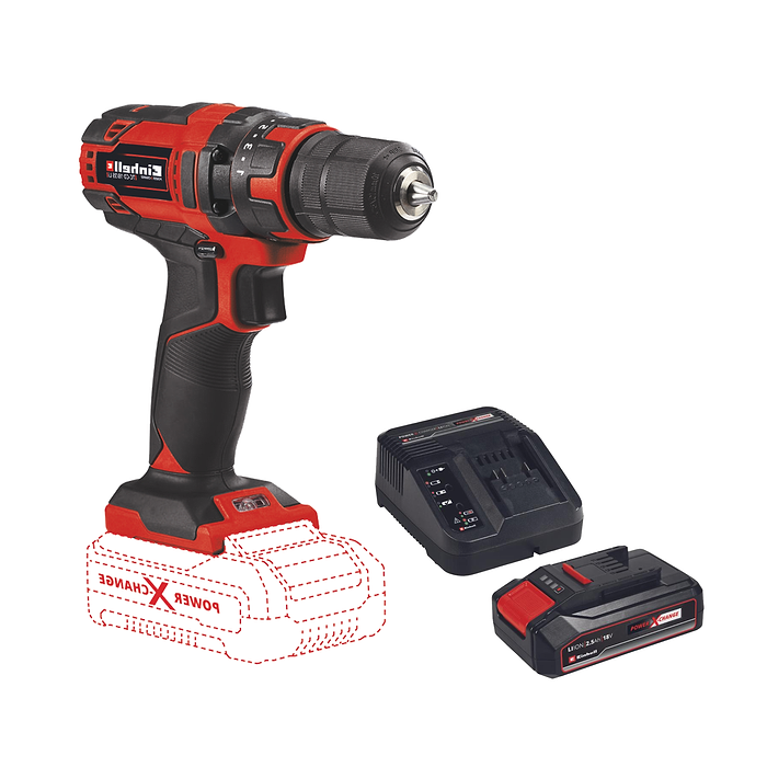 מברגה/מקדחה נטענת 18V + סוללה 2.5Ah ומטען דגם TE-CD 18/35 LI KIT 2.5Ah Einhell