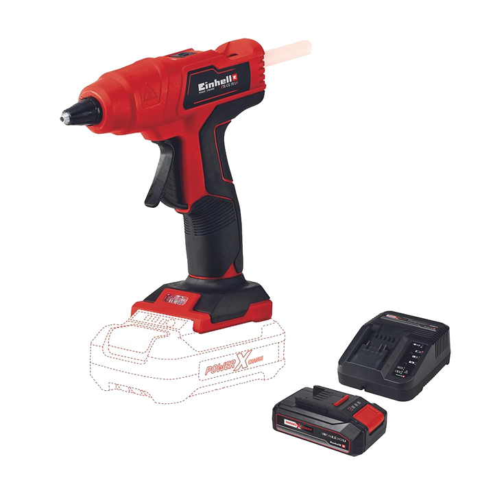 אקדח דבק חם נטען 18V + סוללה 2.5Ah ומטען TE-CG 18 LI KIT 2.5Ah Einhell