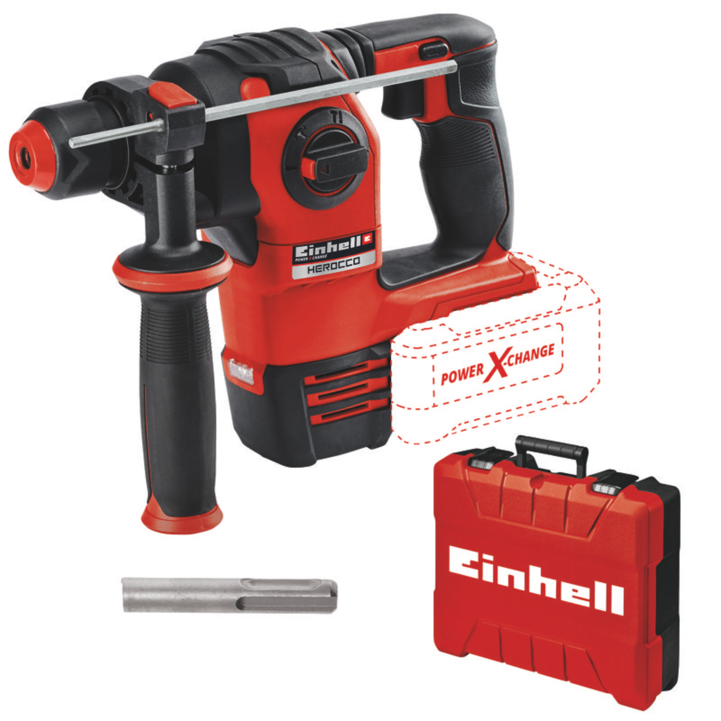 פטישון מנוע בראשלס 18V + סוללה 2.5Ah ומטען HEROCCO KIT 2.5Ah Einhell