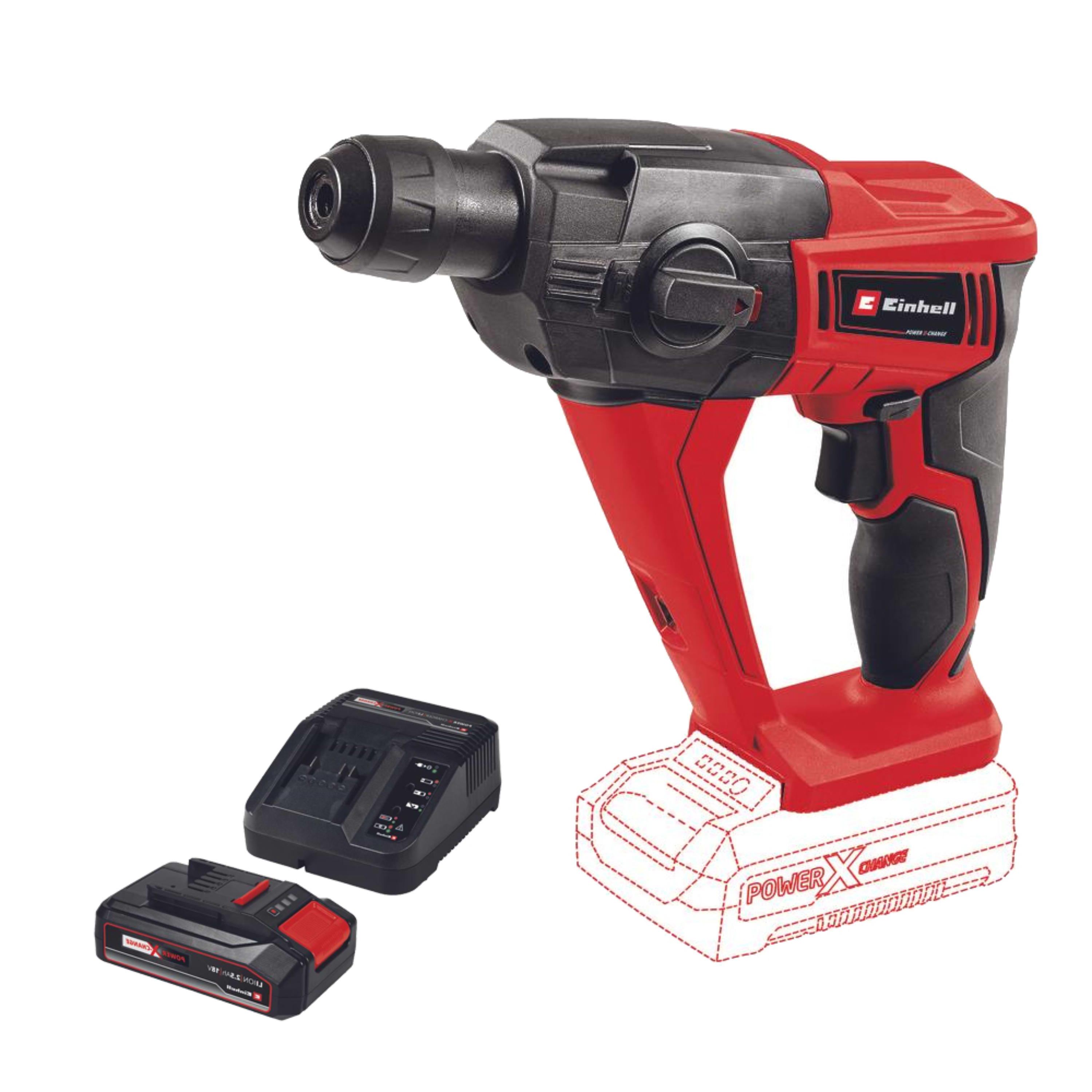 פטישון נטען 18V + סוללה 2.5Ah ומטען TE -HD 18 LI KIT 2.5Ah Einhell