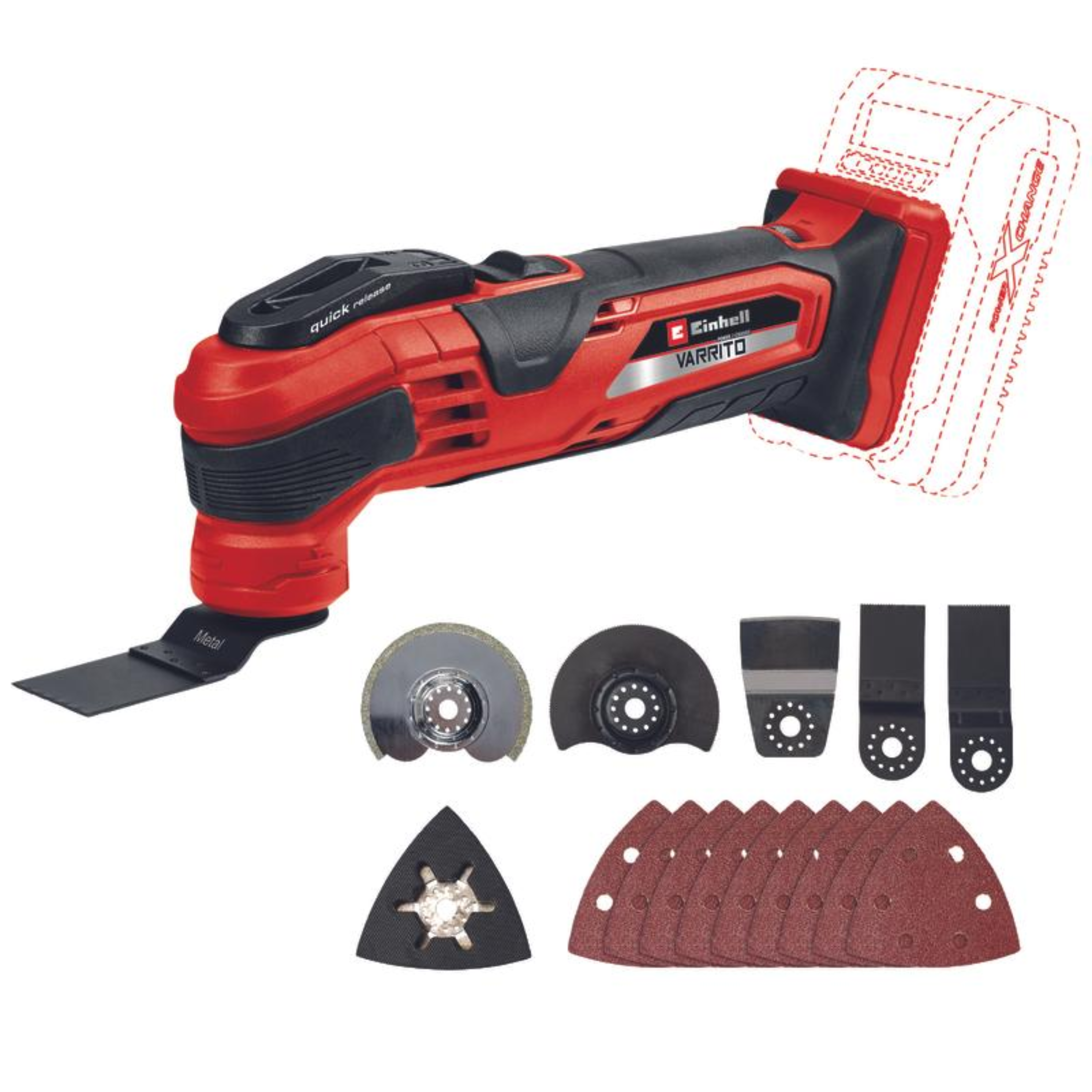 מולטיטול נטען 18V + סוללה 2.5Ah ומטען VARRITO KIT 2.5Ah Einhell