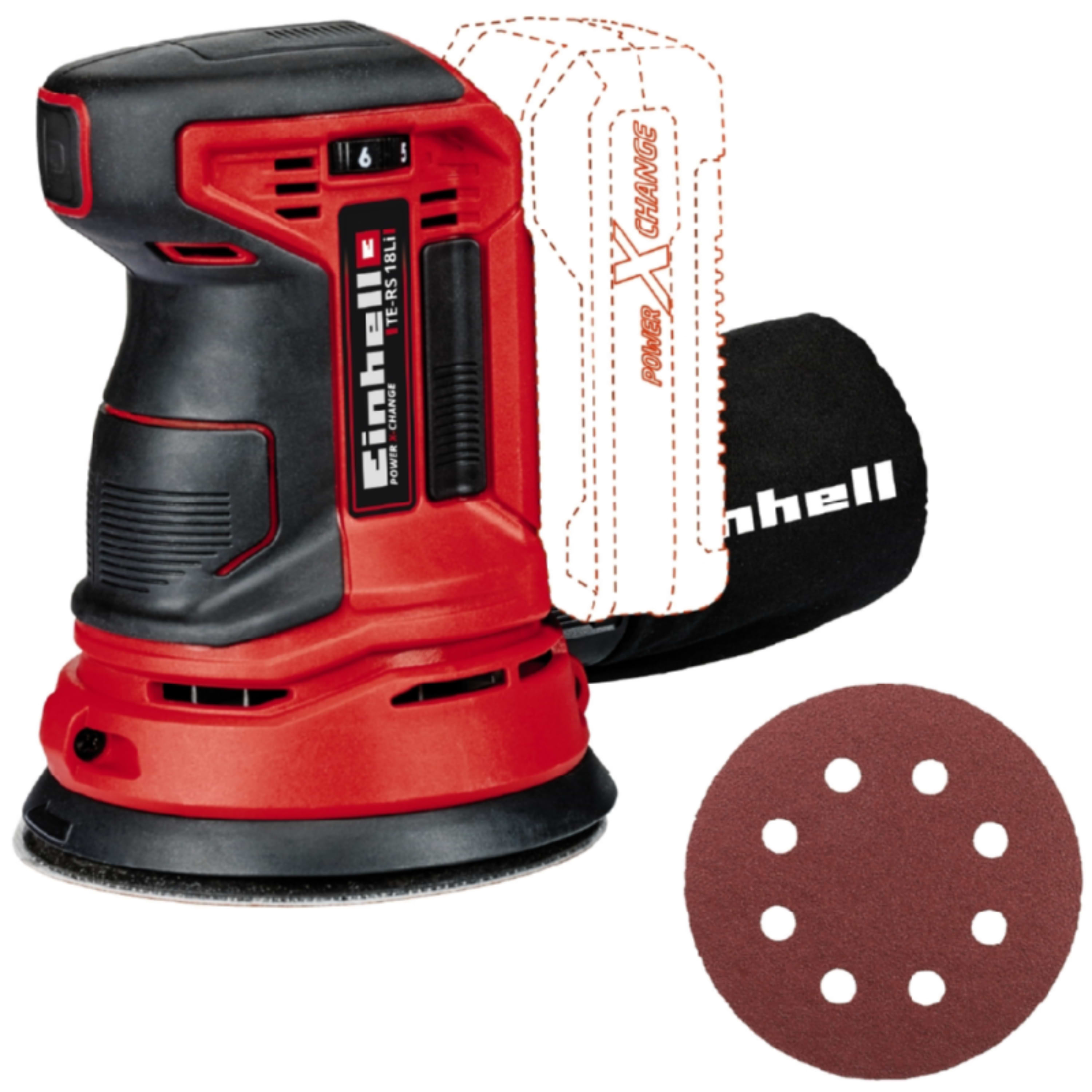 מלטשת עגולה ''5 18V + סוללה 2.5Ah ומטען TE - RS 18 LI KIT 2.5Ah Einhell