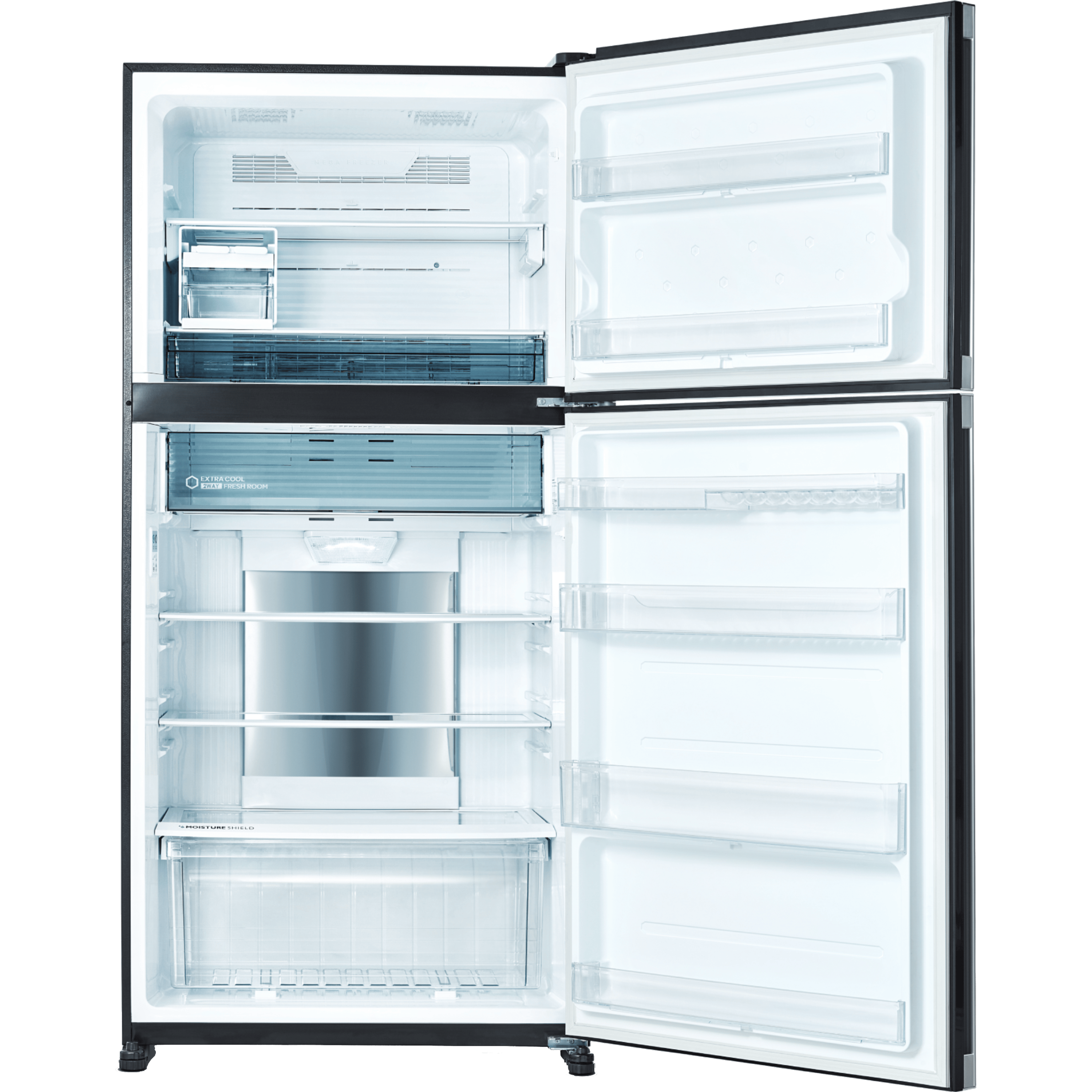 מקרר מקפיא עליון 516 ליטר נטו Sharp SJ-3650-BS עם התקן שבת - גימור נירוסטה בהירה אחריות ע