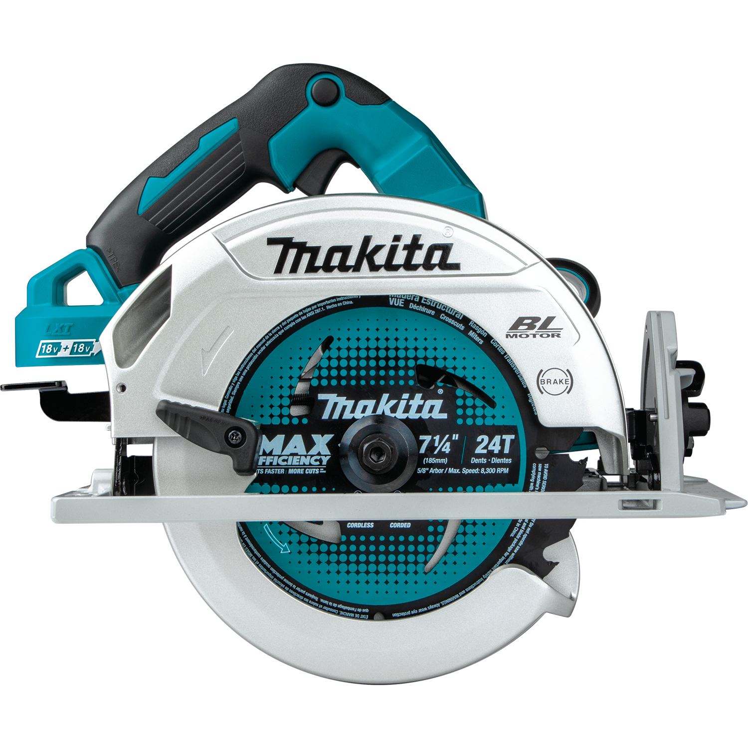 מסור עגול 36V בראשלס דגם LXT Li-Io (18VX2) DHS780Z/XSH06Z Makita - גוף בלבד