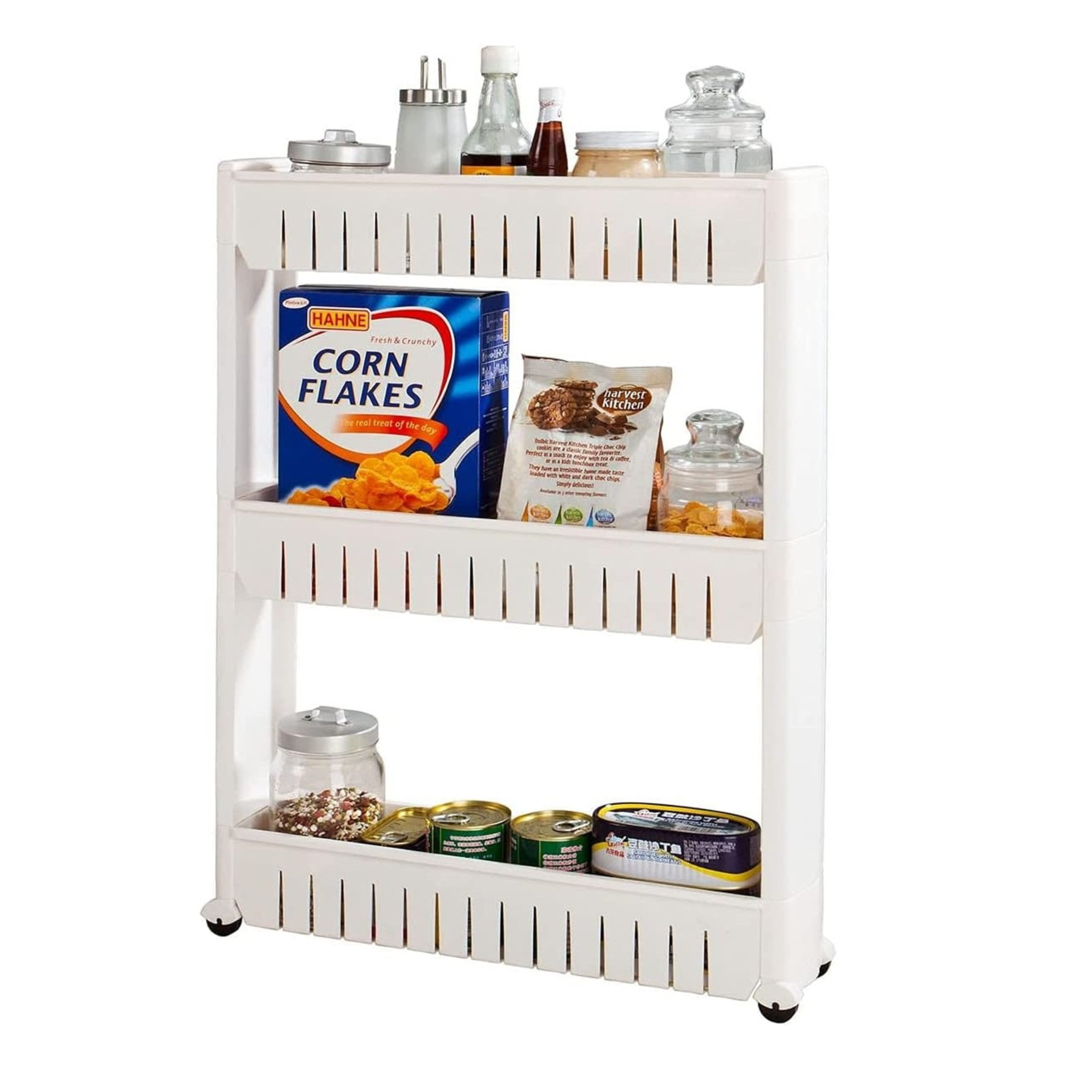 אגרן צר רב שימושי 3 קומות HomeSet - צבע לבן