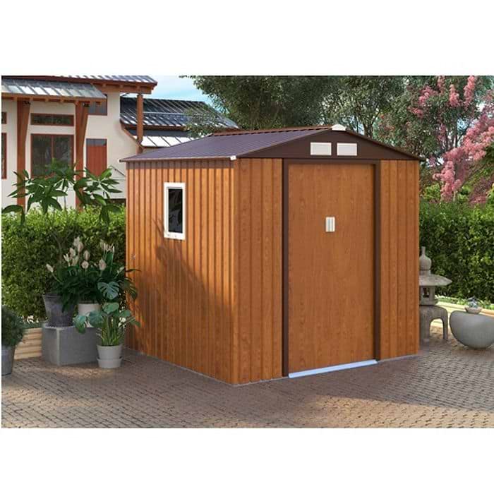 מחסן מתכת פרימיום דמוי עץ גארדן טופ דגם GARDEN TOP W74 2.13X1.287