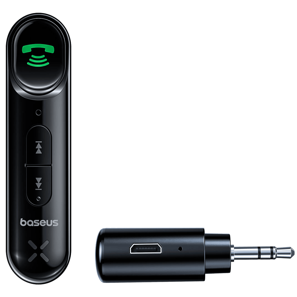מקליט שמע אלחוטי Baseus BSBA-02 AUX - צבע שחור שנה אחריות ע