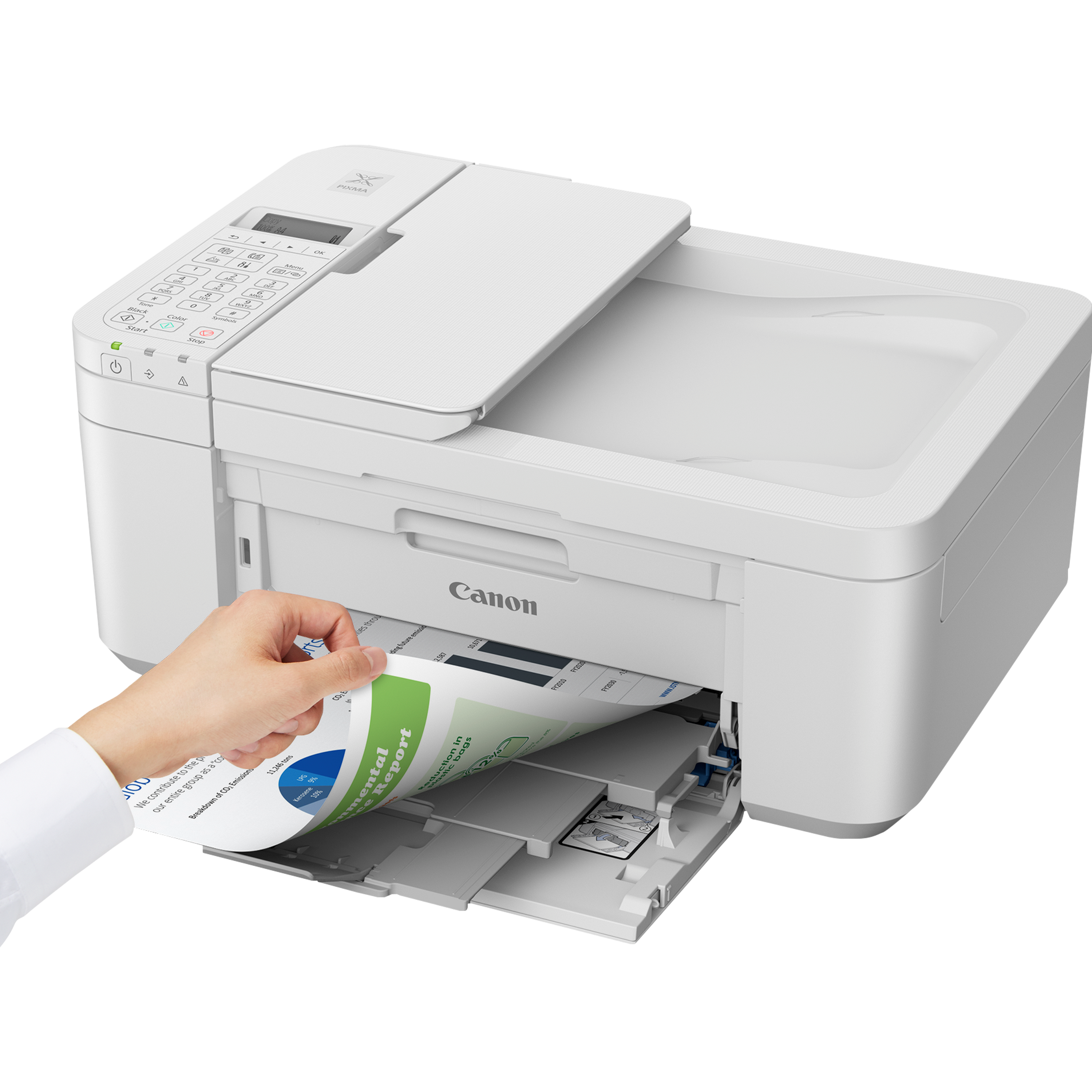 מדפסת אלחוטית Canon TR4651WH - צבע לבן שנתיים אחריות ע