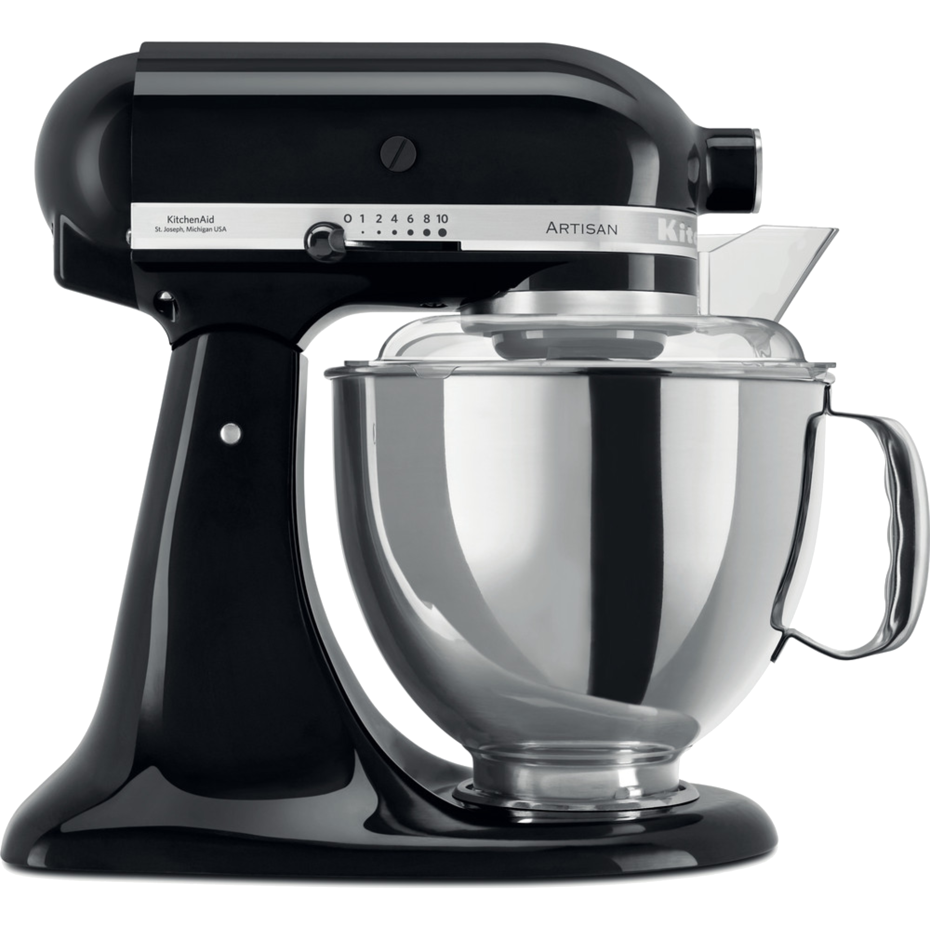מיקסר עם זוג קערות בנפחים שונים KitchenAid 5KSM175EOB צבע שחור מבריק - אחריות ע
