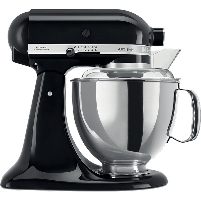 מיקסר 2 קערות בנפחים שונים  KitchenAid 5KSM175EOB צבע שחור מבריק - אחריות עי היבואן הרשמי