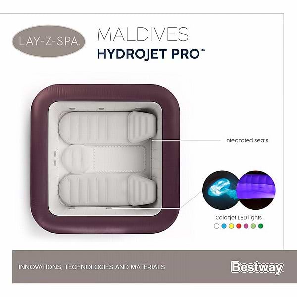 ג'קוזי מתנפח דגם MALDIVES צבע בורדו BESTWAY ISRAEL