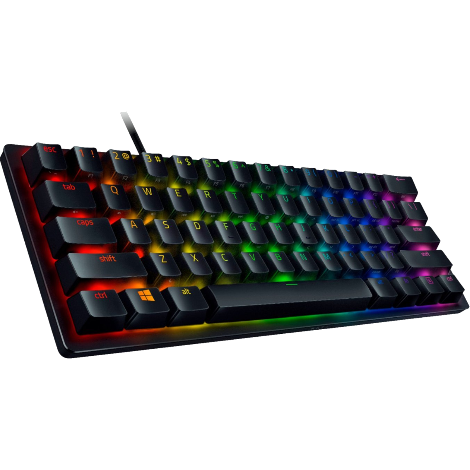 מקלדת גיימינג מכנית Razer Huntsman Mini Purple Switch - צבע שחור שנתיים אחריות ע