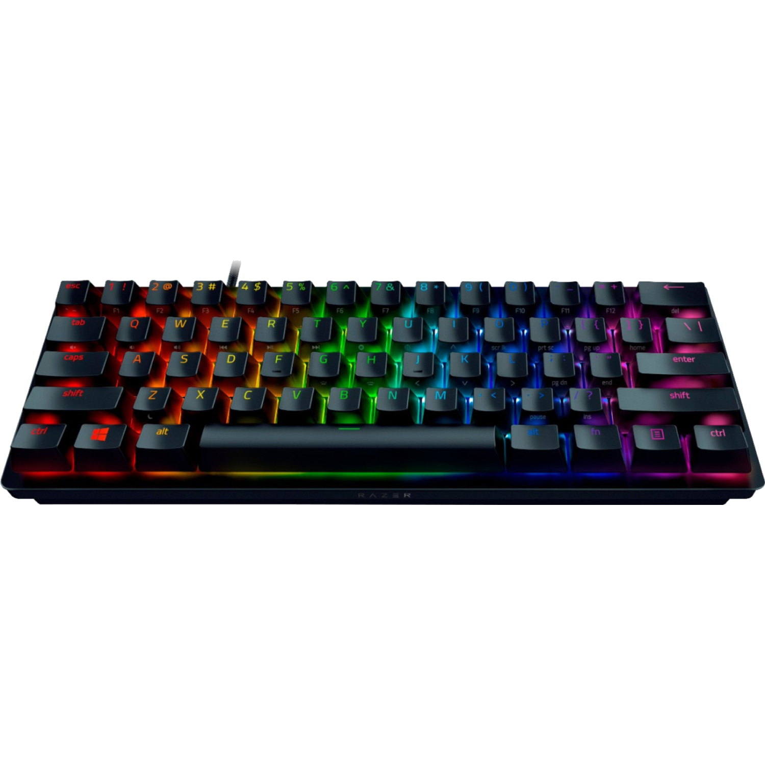 מקלדת גיימינג מכנית Razer Huntsman Mini Purple Switch - צבע שחור שנתיים אחריות ע