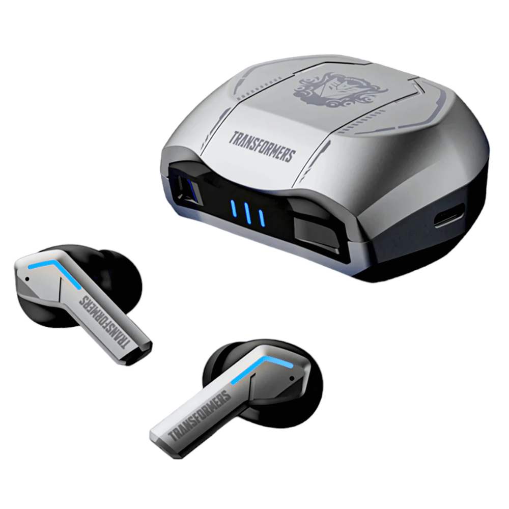 אוזניות אלחוטיות Transformers TF-T06 TWS - צבע כסוף שנה אחריות ע