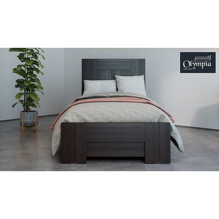 מיטה מעוצבת מלמין יצוק 140X190 דגם 7019 צבע וונגה + מזרן קפיצים מתנה Olympia 