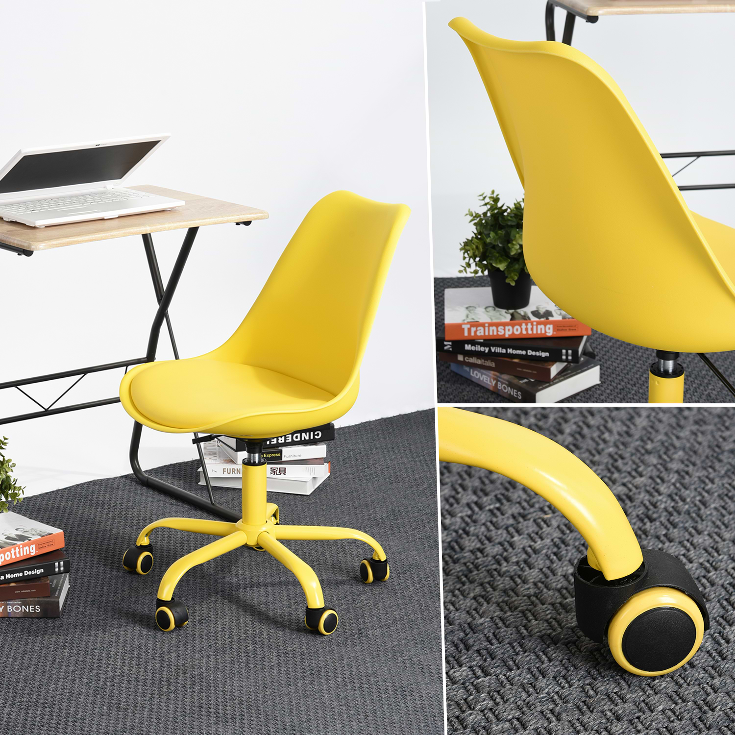 כיסא משרדי דגם BLOKHUS צבע צהוב HOMAX