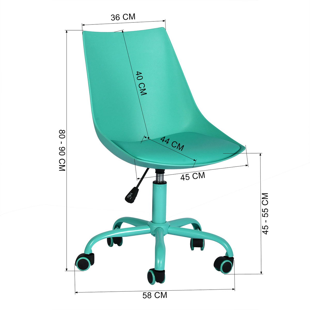 כיסא משרדי דגם MOORISH צבע טורקיז HOMAX