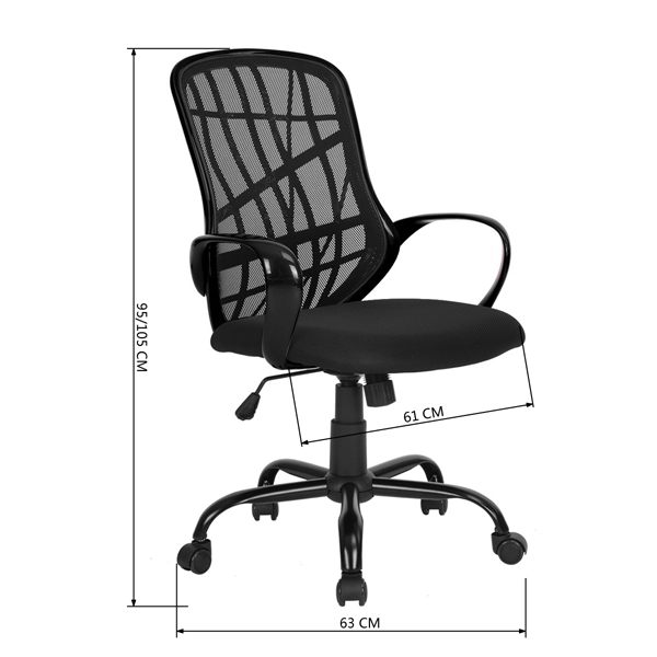 כיסא משרדי מעוצב דגם DESERT צבע שחור HOMAX