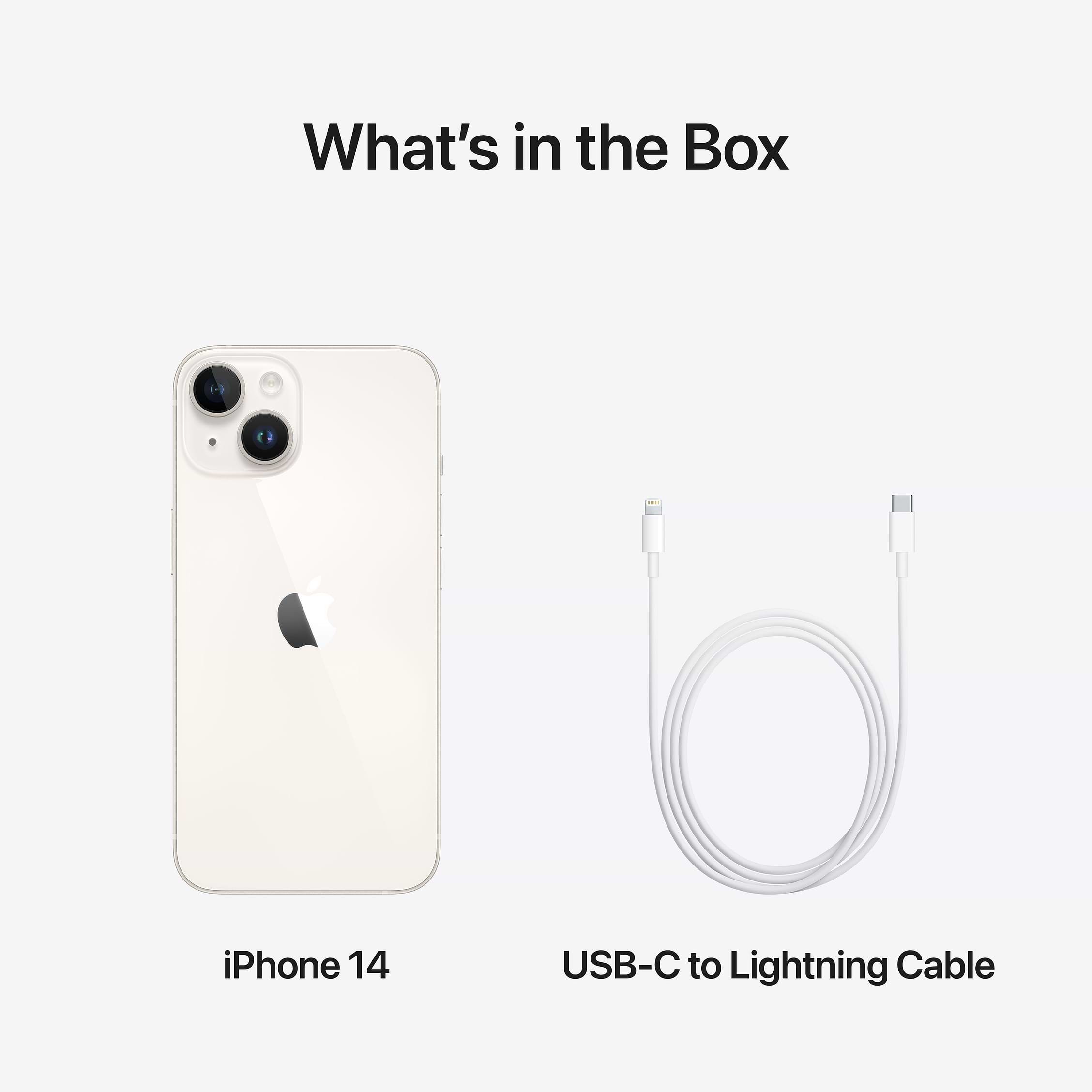 סמארטפון Apple iPhone 14 128GB - צבע אור כוכבים שנה אחריות ע