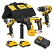 סט 12V אימפקט,פטישון,מקדחה+2 סוללות DeWALT 2AH ומטען 801/701/072 /P2-2AH  