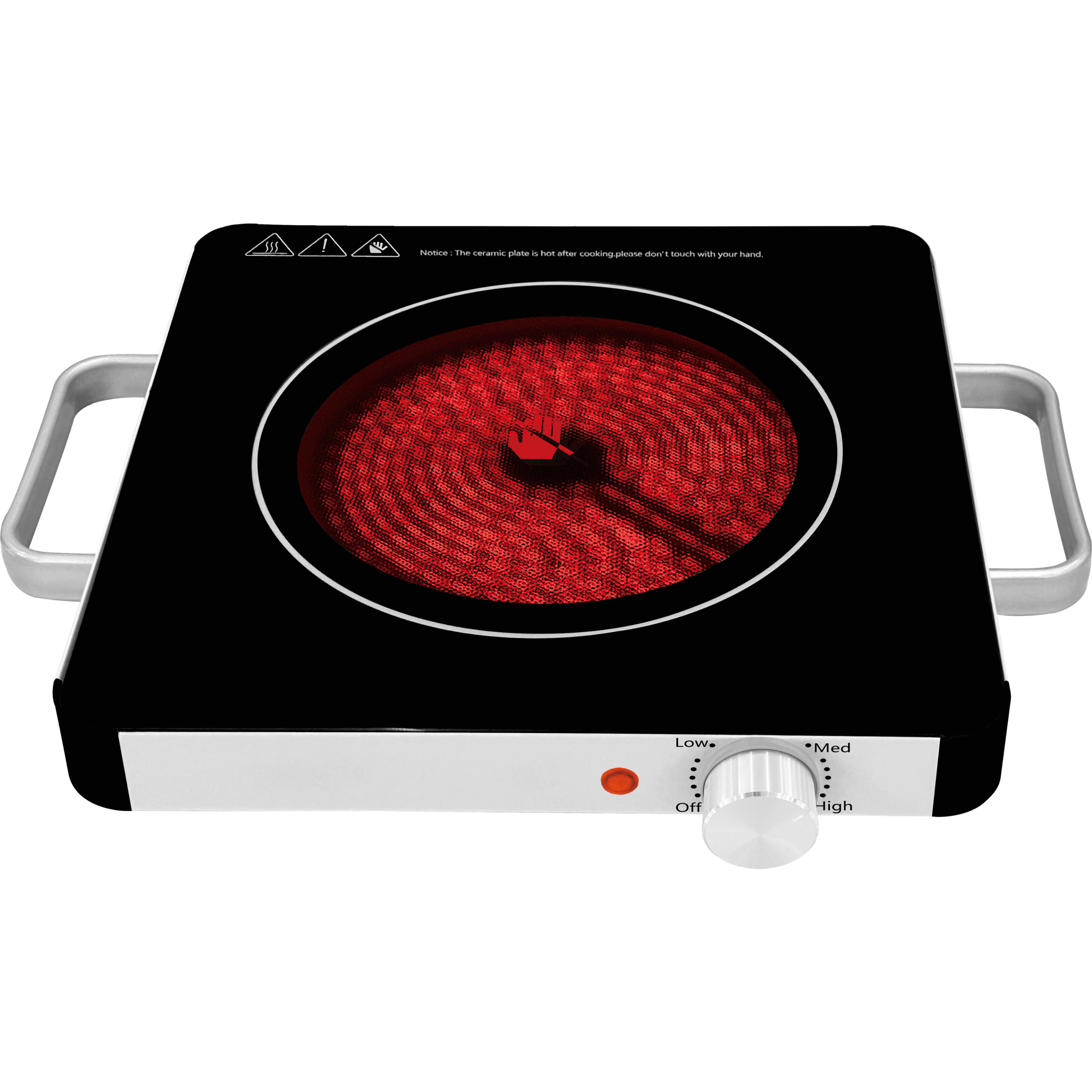 כירה קרמית בודדת Electra 8101A גימור נירוסטה משולב עם זכוכית 