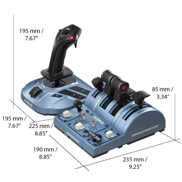 בקר טיסה Thrustmaster TCA Captain Pack X Airbus Edition - צבע כחול שנה אחריות ע