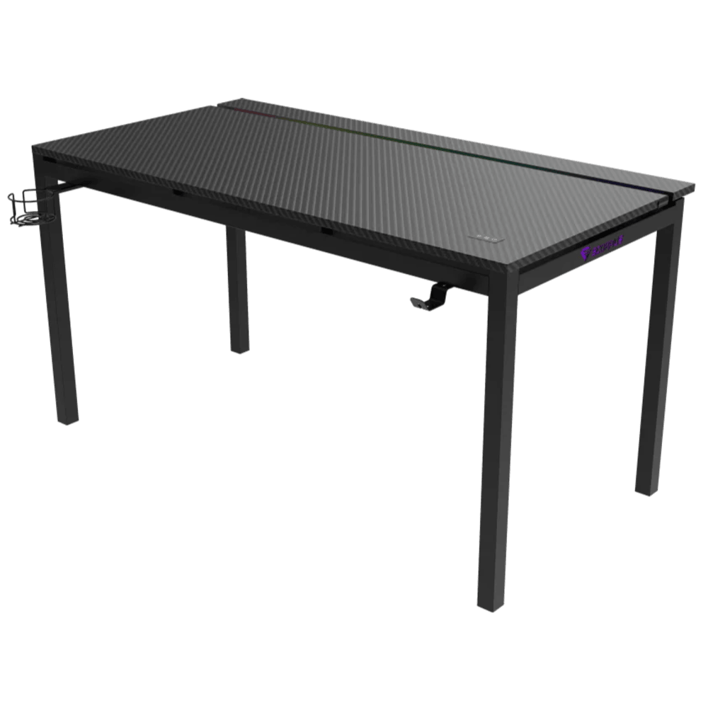 שולחן גיימינג עם תאורה Scorpius DESKPRO-LS 140 RGB - צבע שחור שנה אחריות ע