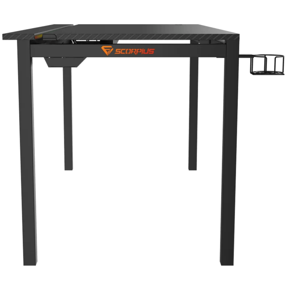 שולחן גיימינג עם תאורה Scorpius DESKPRO-LS 140 RGB - צבע שחור שנה אחריות ע