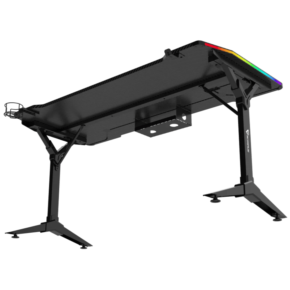 שולחן גיימינג עם תאורה Scorpius DESKPRO-HJ 150 RGB - צבע שחור שנה אחריות ע