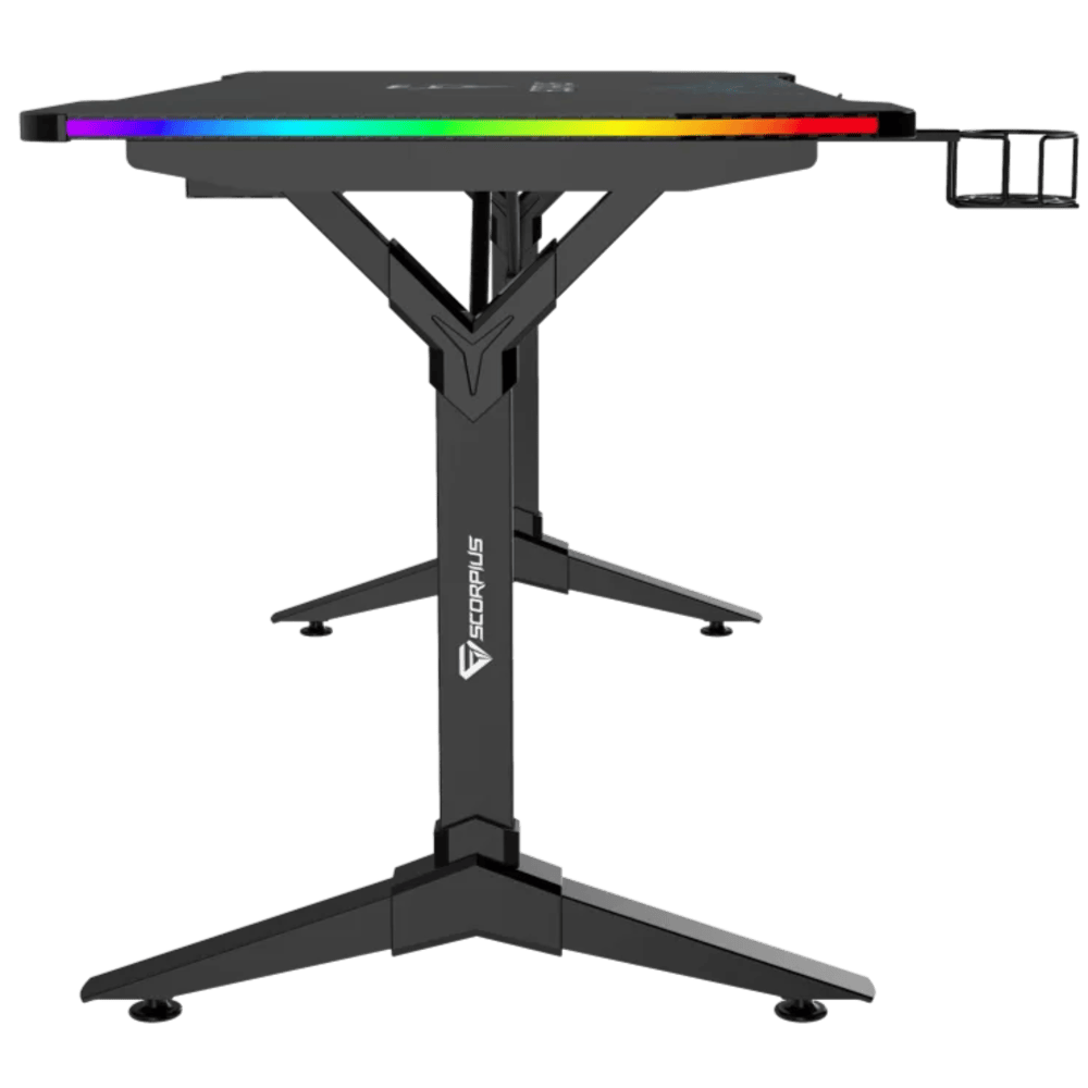 שולחן גיימינג עם תאורה Scorpius DESKPRO-HJ 150 RGB - צבע שחור שנה אחריות ע