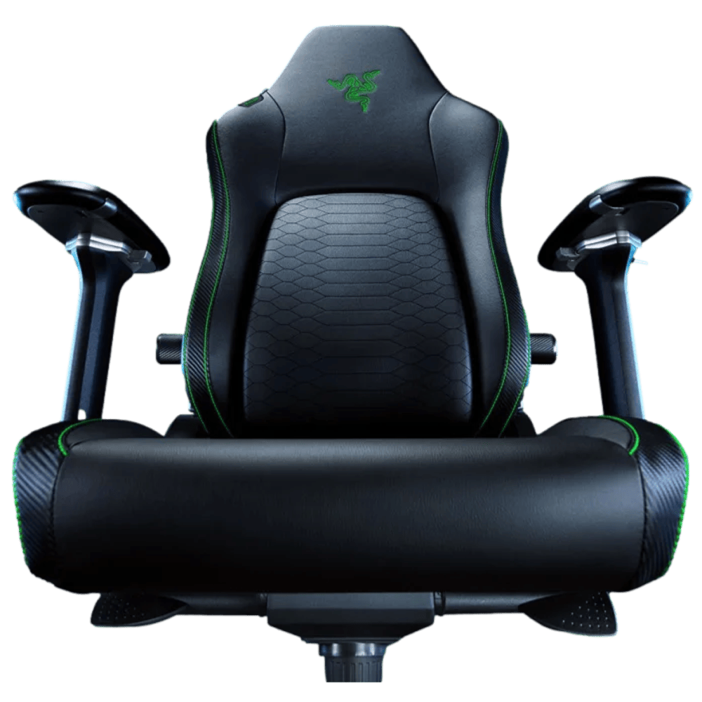 כיסא גיימינג עור Razer Iskur V2 - צבע שחור וירוק שלוש שנות אחריות ע