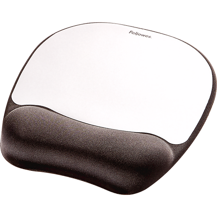משטח ג'ל לעכבר Fellowes Memory Foam Mousepad Wrist Rest - אפור ושחור