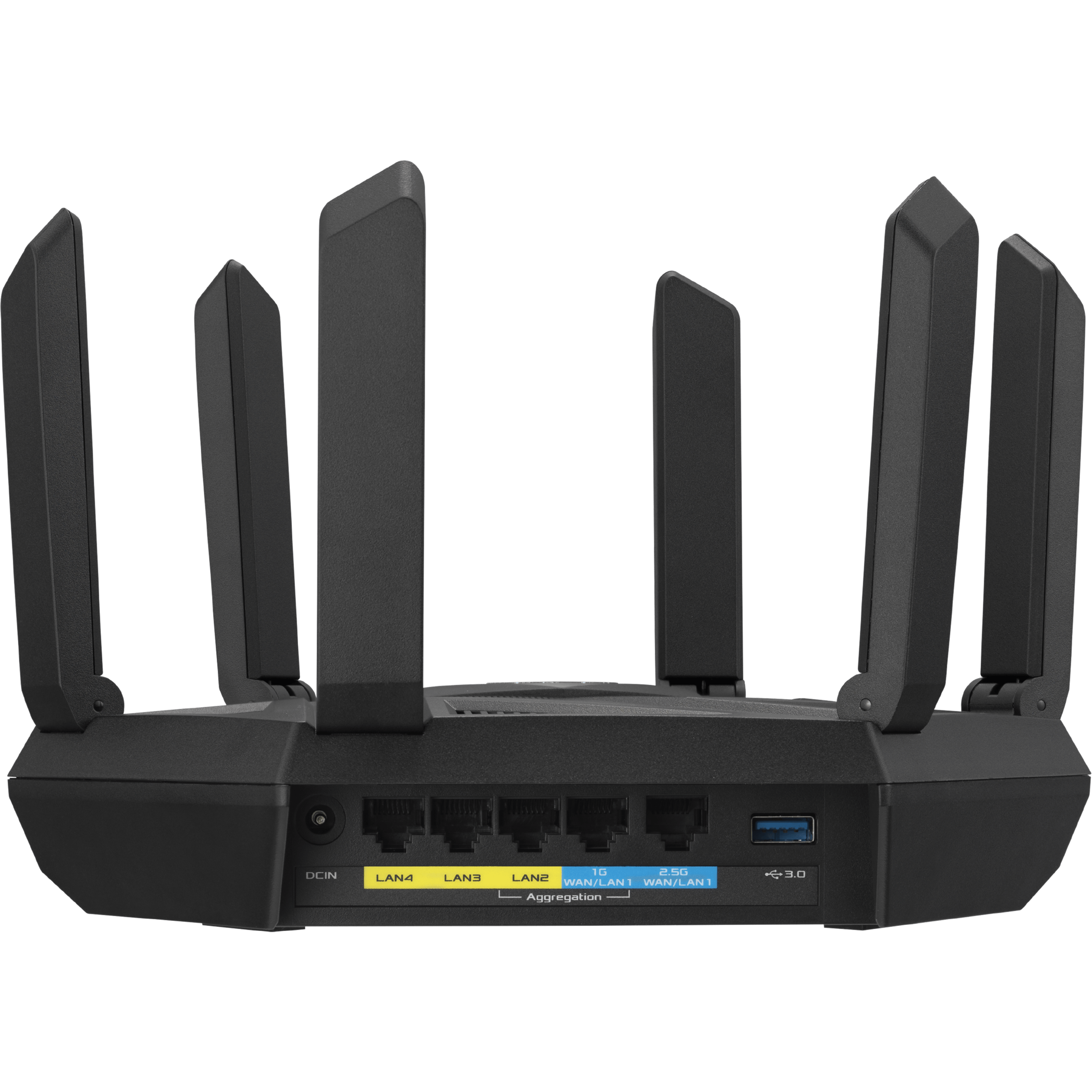 ראוטר אלחוטי Asus RT-AXE7800 WiFi 6E - צבע שחור שלוש שנות אחריות ע