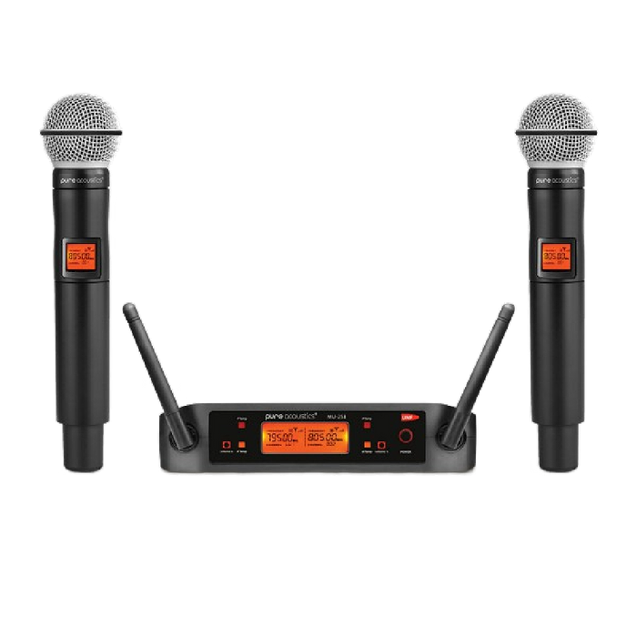 מיקרופונים אלחוטיים Pure Acoustics MU258 UHF - צבע שחור שנה אחריות עי היבואן רשמי